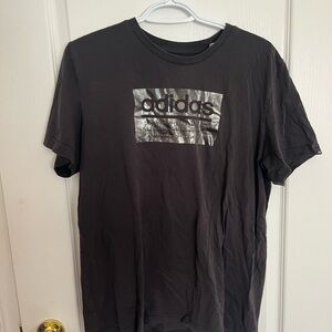 Adidas Black and Silver Short Sleeve Tee